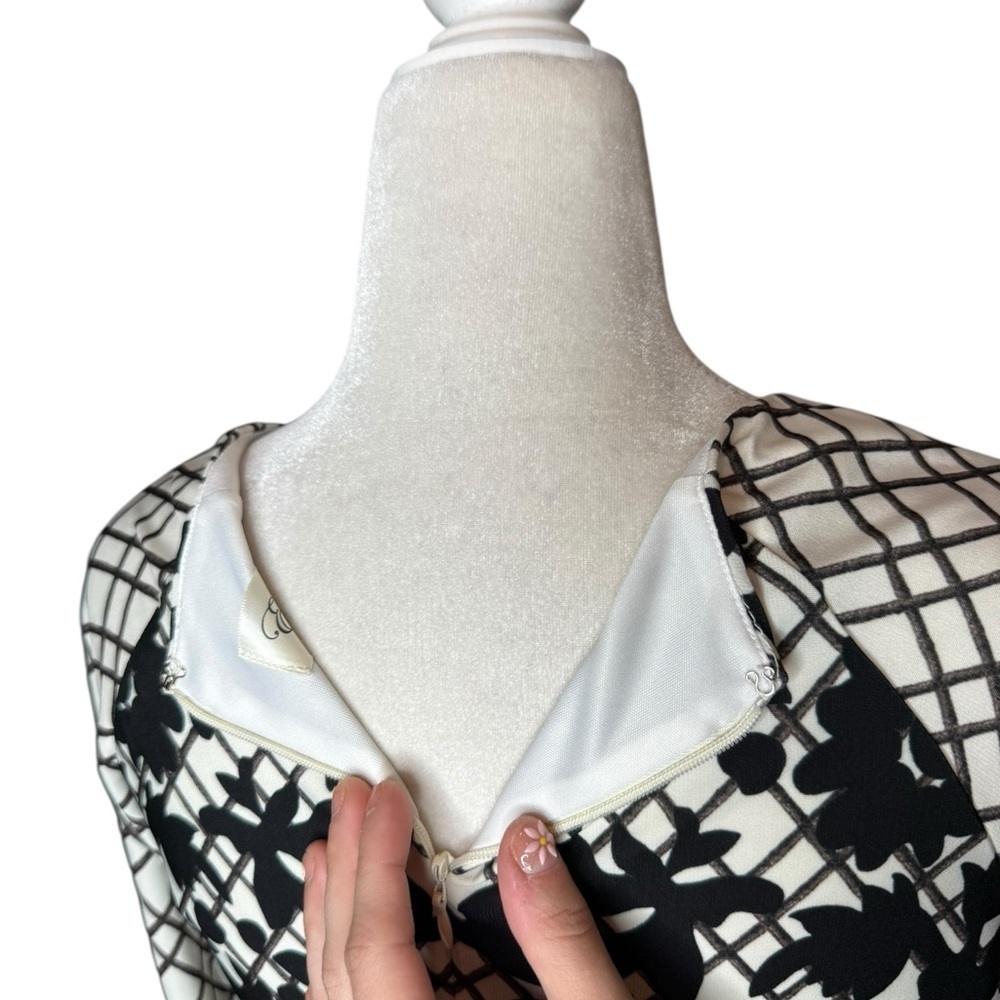 Eliza J Black and White Mini Dress floral size 8 - Picture 12 of 16